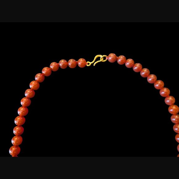 Museum Of Modern Art 24k Gold Plated Carnelian Late Hellenistic 18" Necklace - Picture 3 of 8